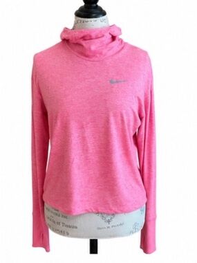 Nike Element Dri-Fit Running Hoodie Pink Coral Thumbholes Women’s Size S